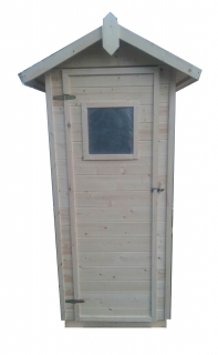 Latrine aus  Holz / Toilettenhäuschen ohne Sitz,Gartentoilette,16mm, mit Fenster