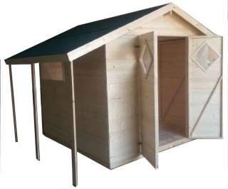 Gartenhaus aus Holz 4,0m x 3,3m, (16mm) mit Fenstern – Gerätehaus